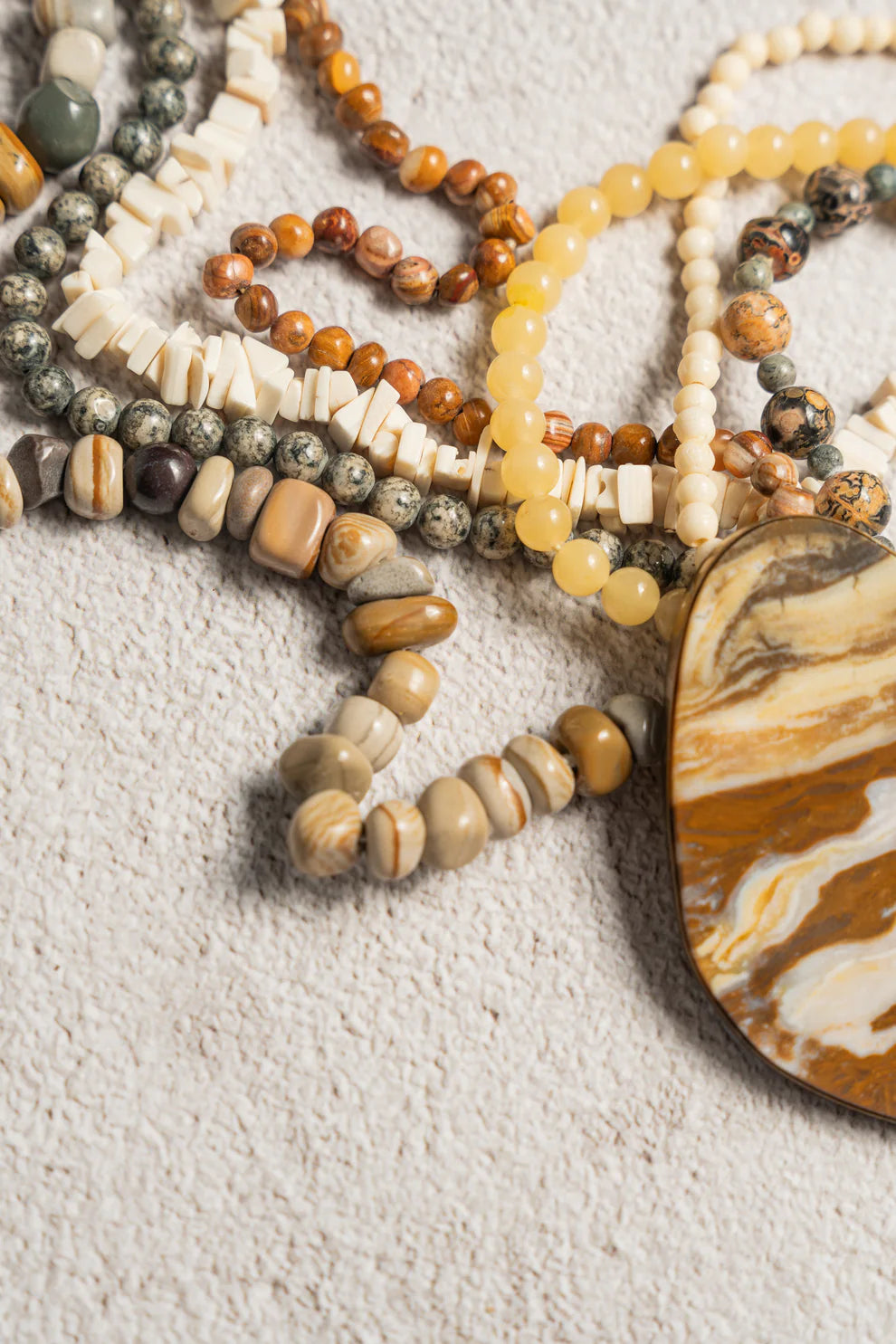 Vintage 1980s Neva Burba Multi-Strand Stone Necklace