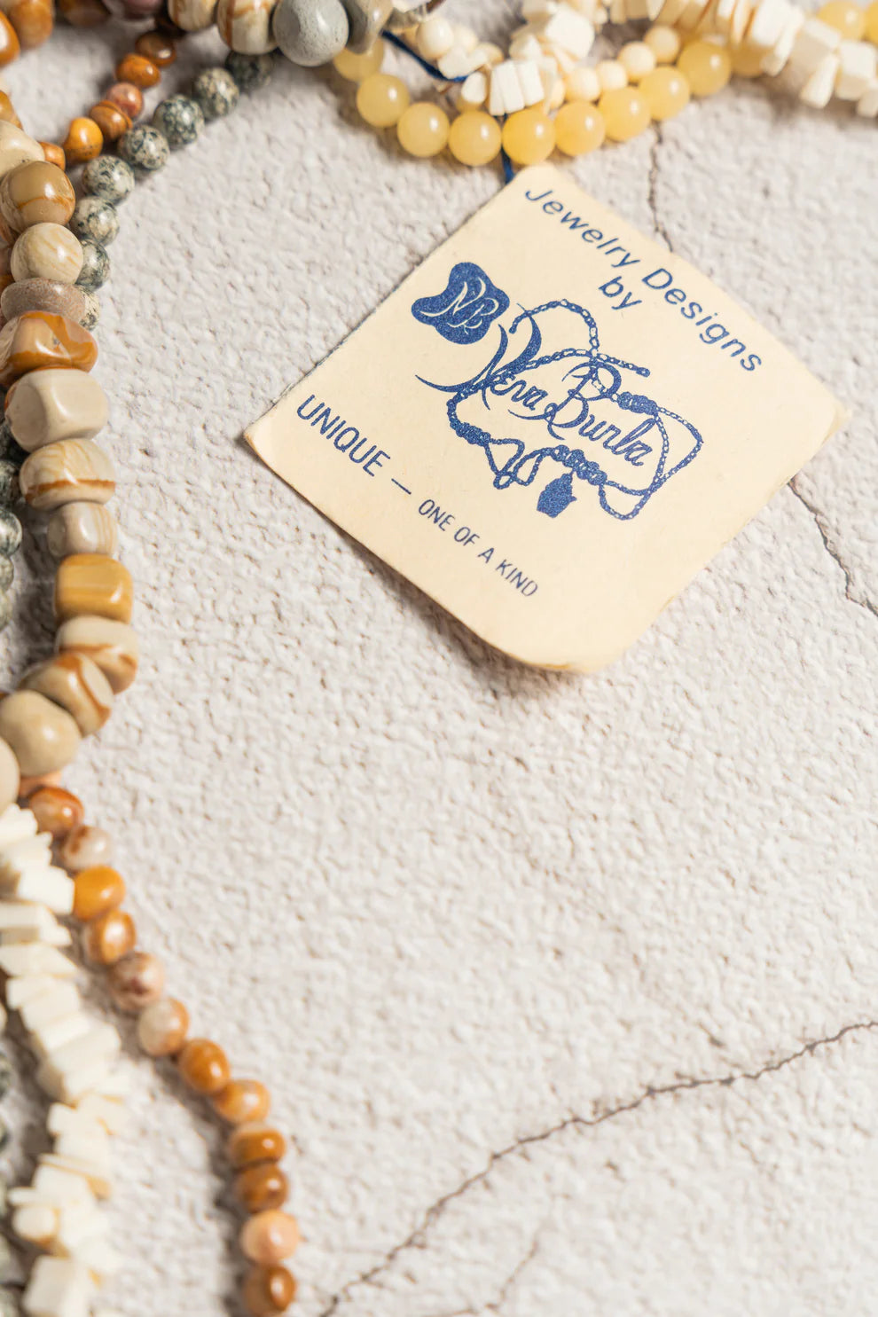 Vintage 1980s Neva Burba Multi-Strand Stone Necklace