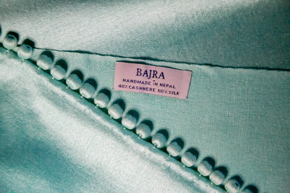 Bajra Cashmere Silk Scarf - Mint Green