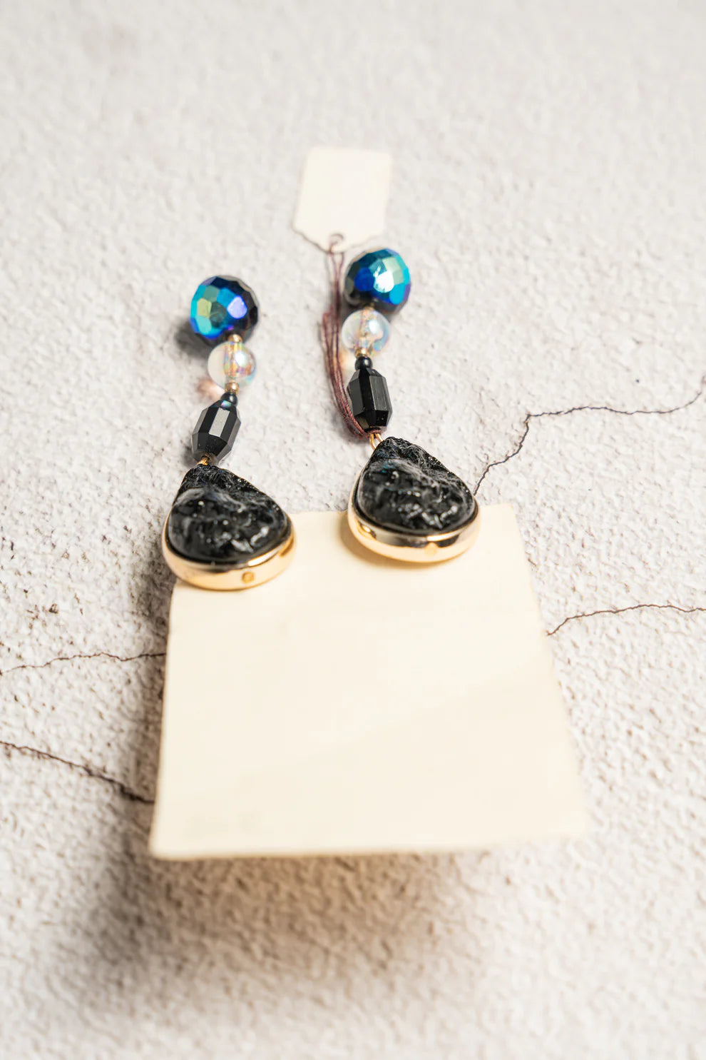 Vintage Black Agate & Onyx Earrings
