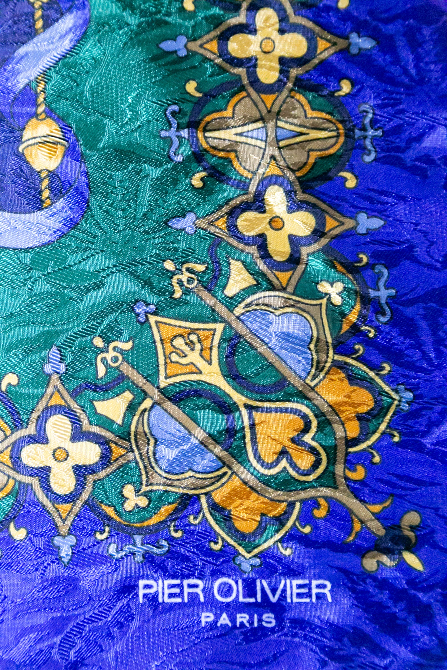 Pier Olivier Paris Scarf - Blue & Gold, Square
