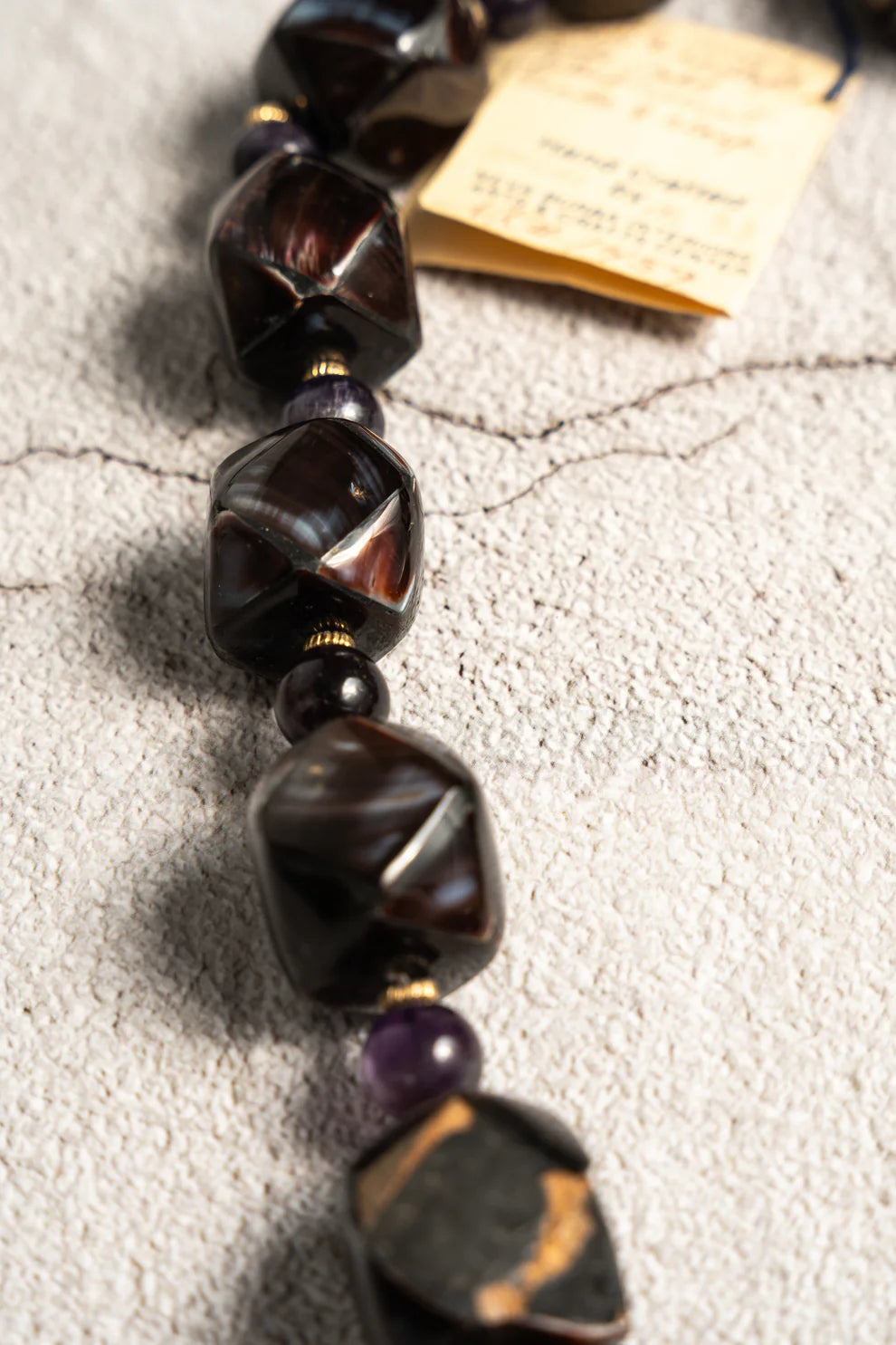 1980s Violet Mussel Shell Necklace - Handmade by Neva Burba