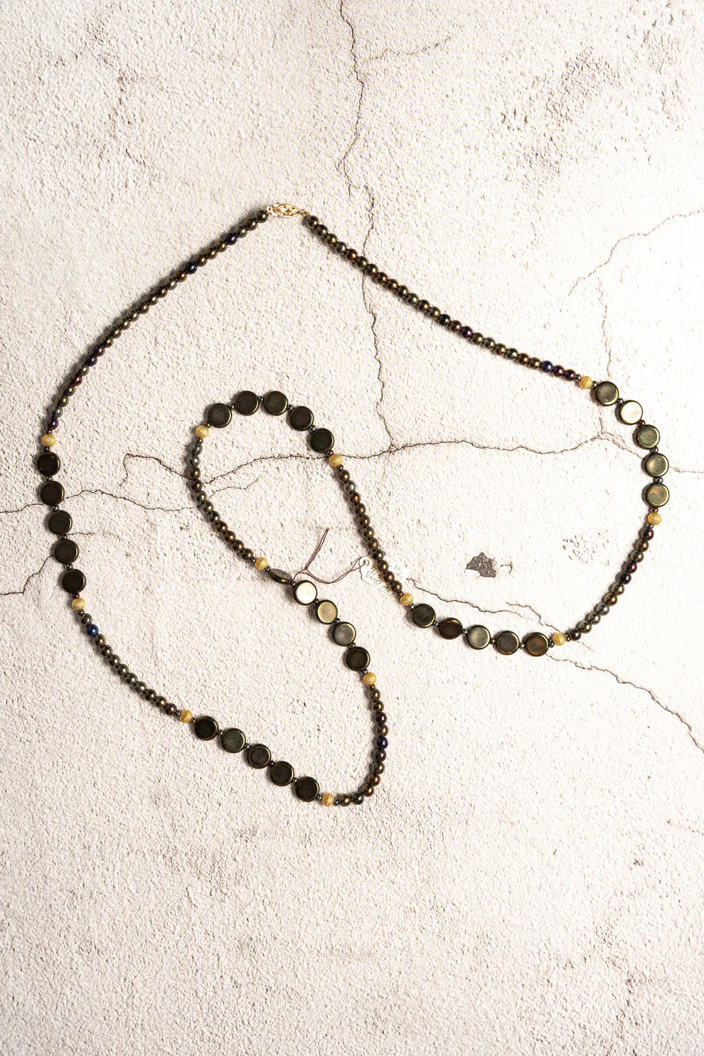Vintage Black & Gold String Necklace