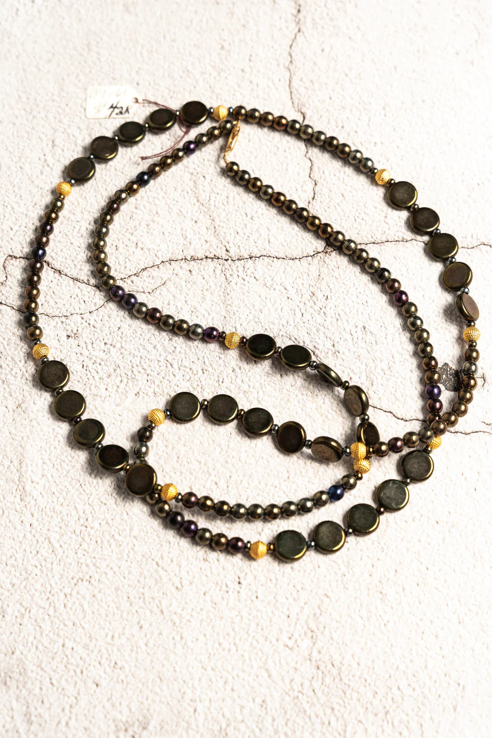 Vintage Black & Gold String Necklace