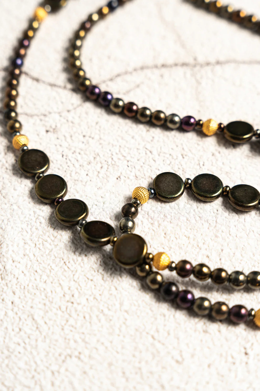Vintage Black & Gold String Necklace