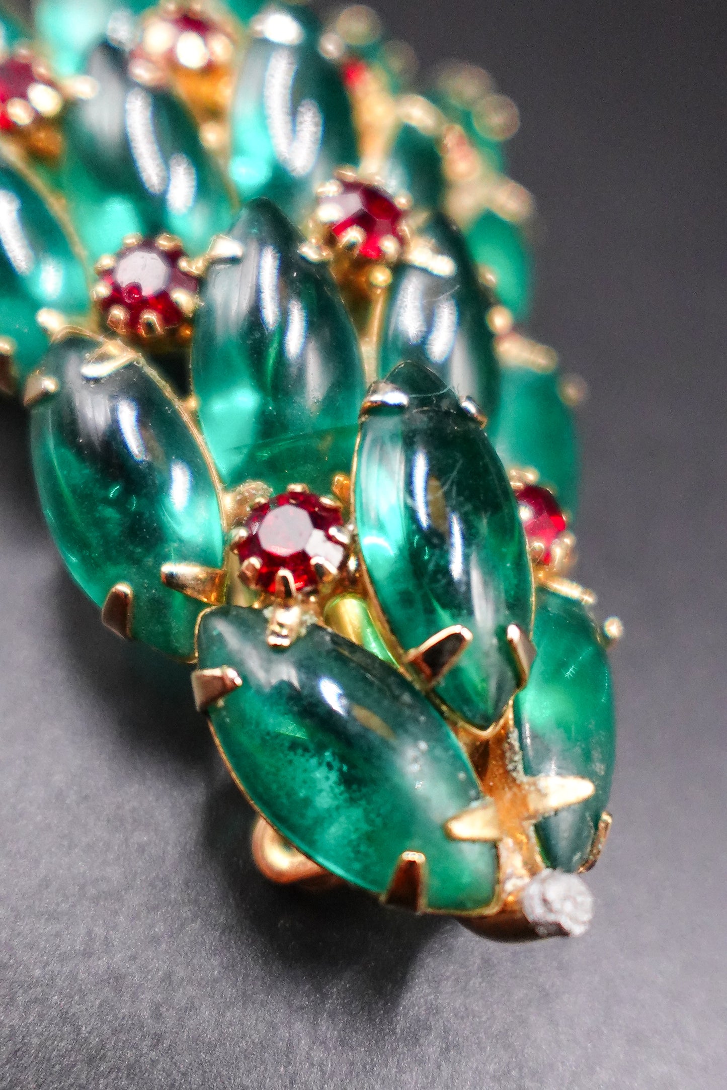 Vintage Enamel and Crystal Christmas Tree Brooch