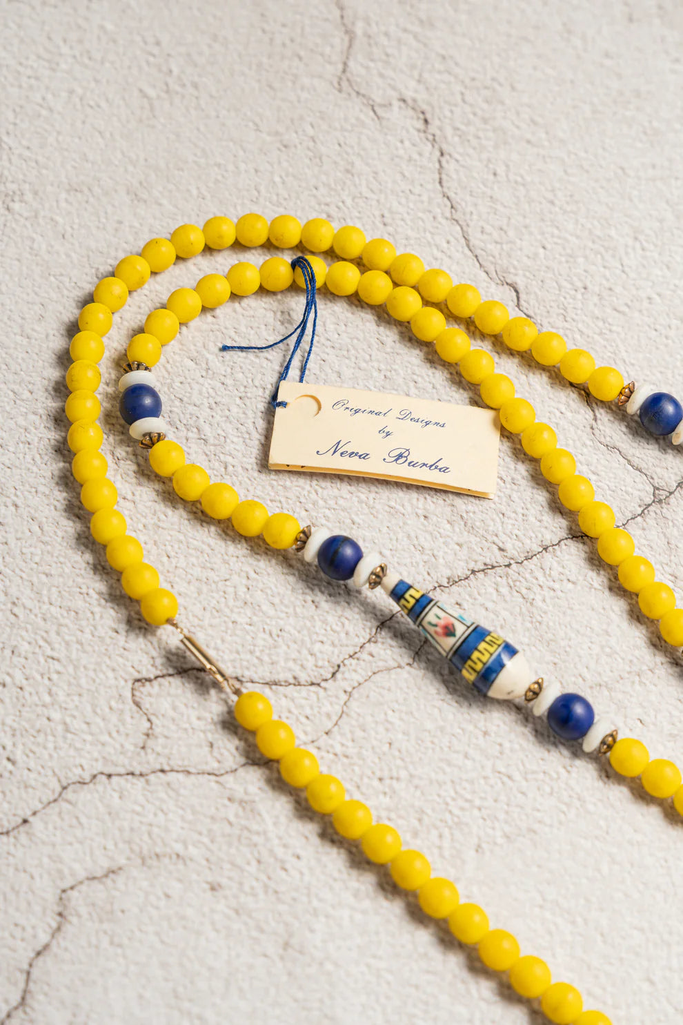 Vintage Neva Burba Yellow Bead Necklace Set