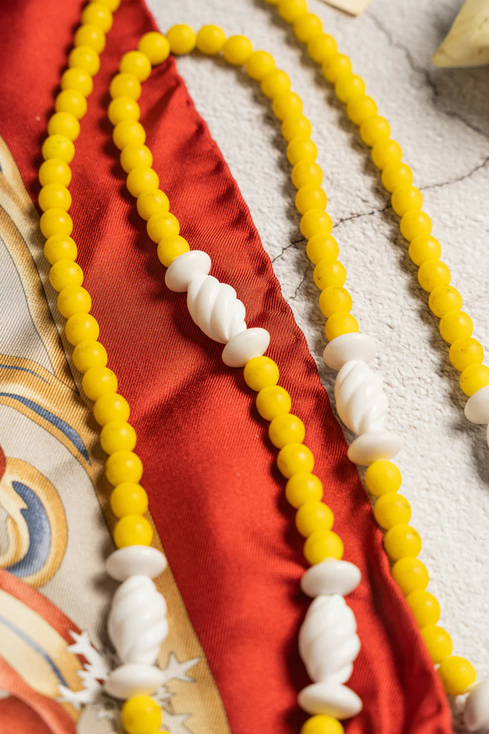 Vintage Neva Burba Yellow Bead Necklace Set
