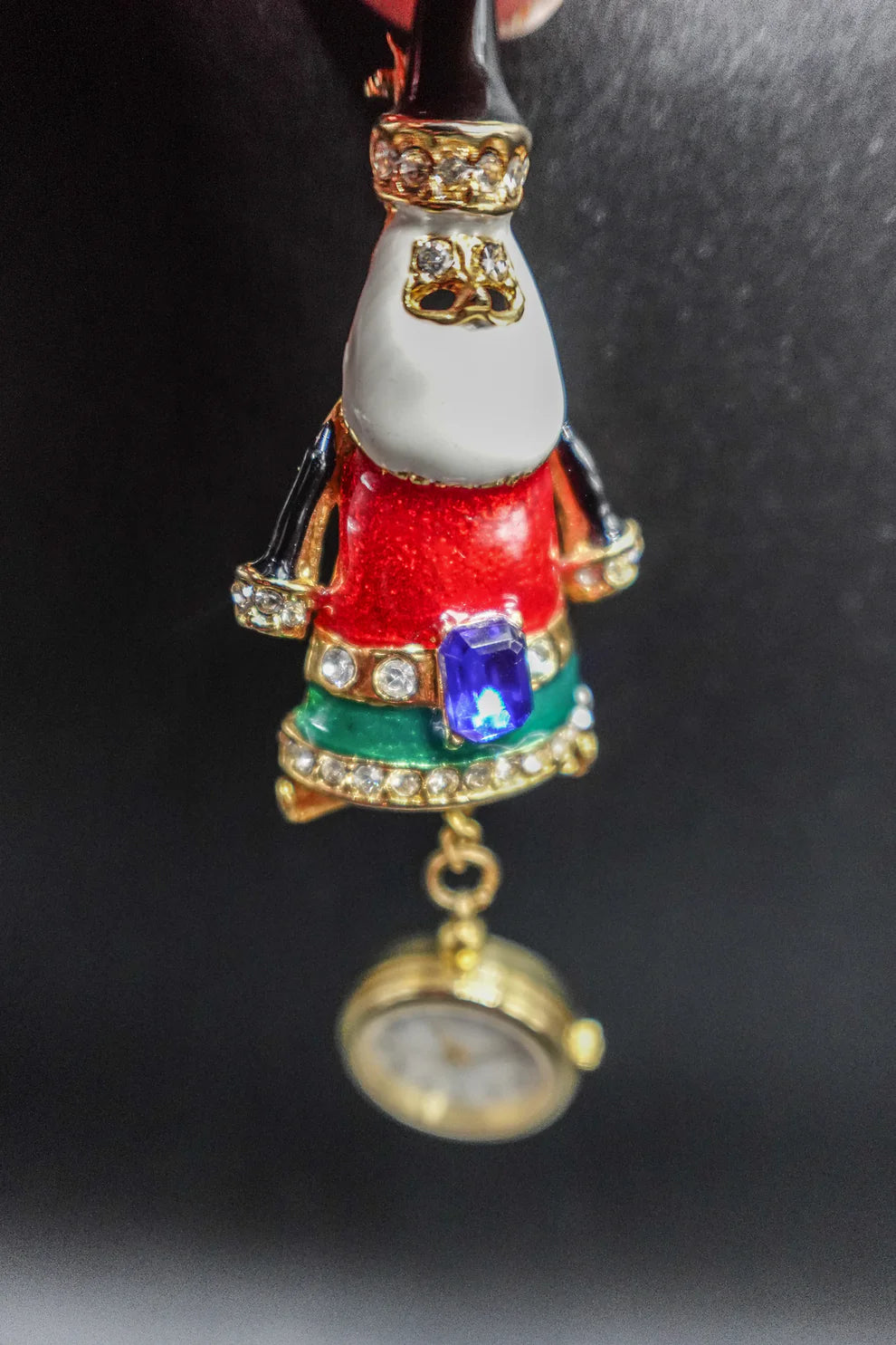 Vintage Santa Claus Watch Brooch