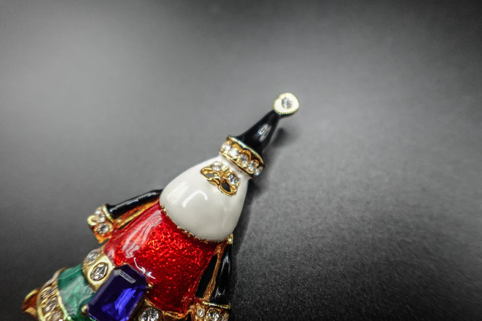 Vintage Santa Claus Watch Brooch