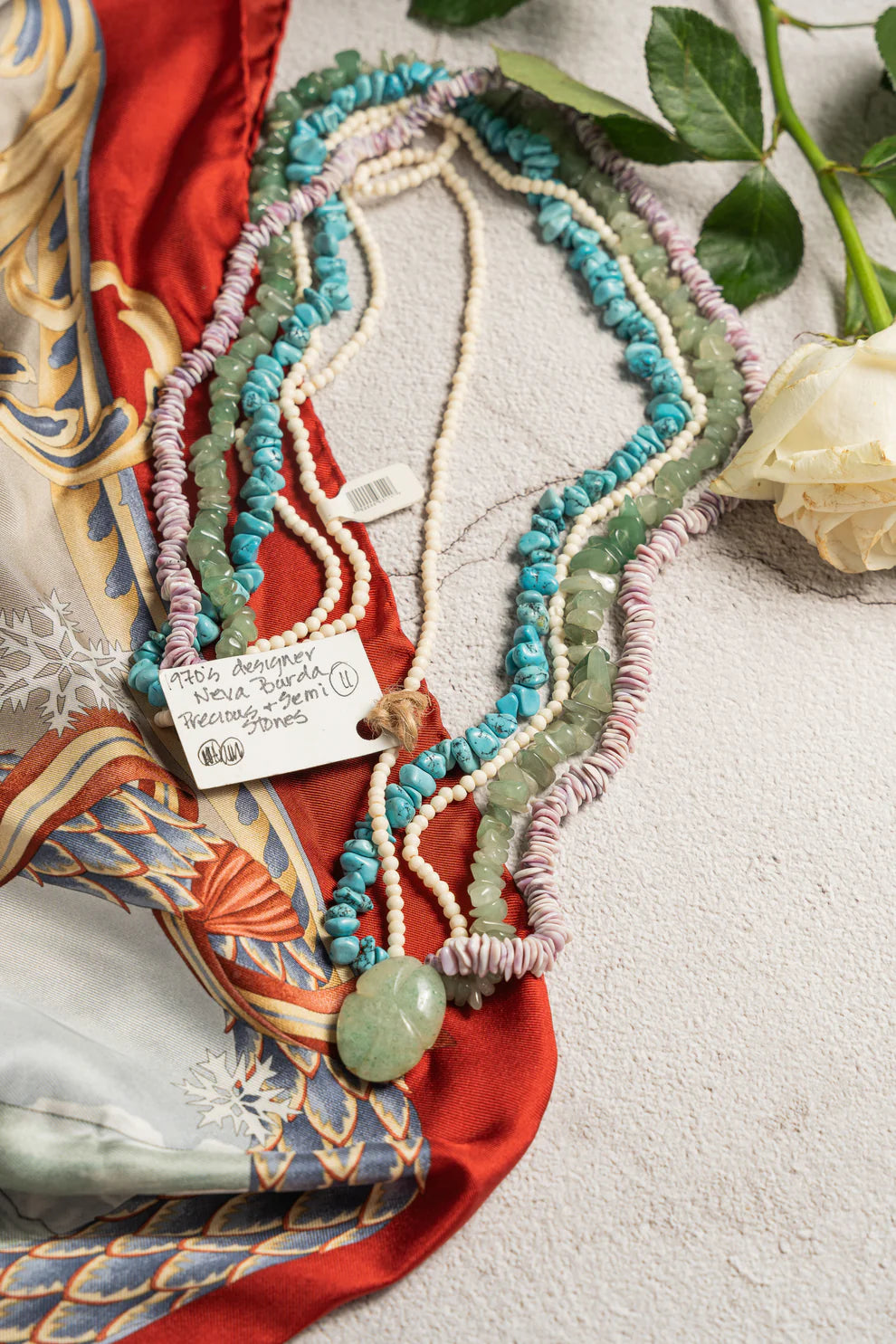 Turquoise and Crystal Necklace – Handmade by Neva Burba